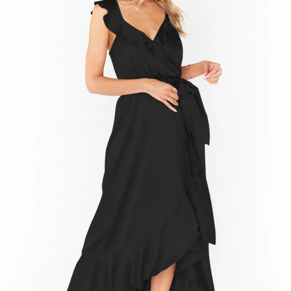 Show Me Your MuMu Black Asymmetrical Ruffled Cocktail Dress NWT